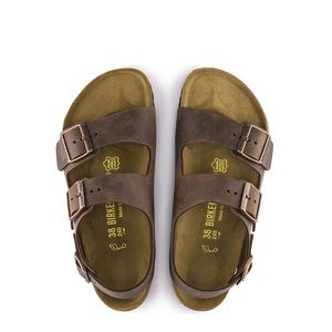 NEW Birkenstock’s Milano Buckskin Strappy Sandals